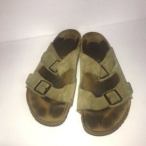 Birkenstock Arizona Suede Leather Sandal Tan Sz 45
